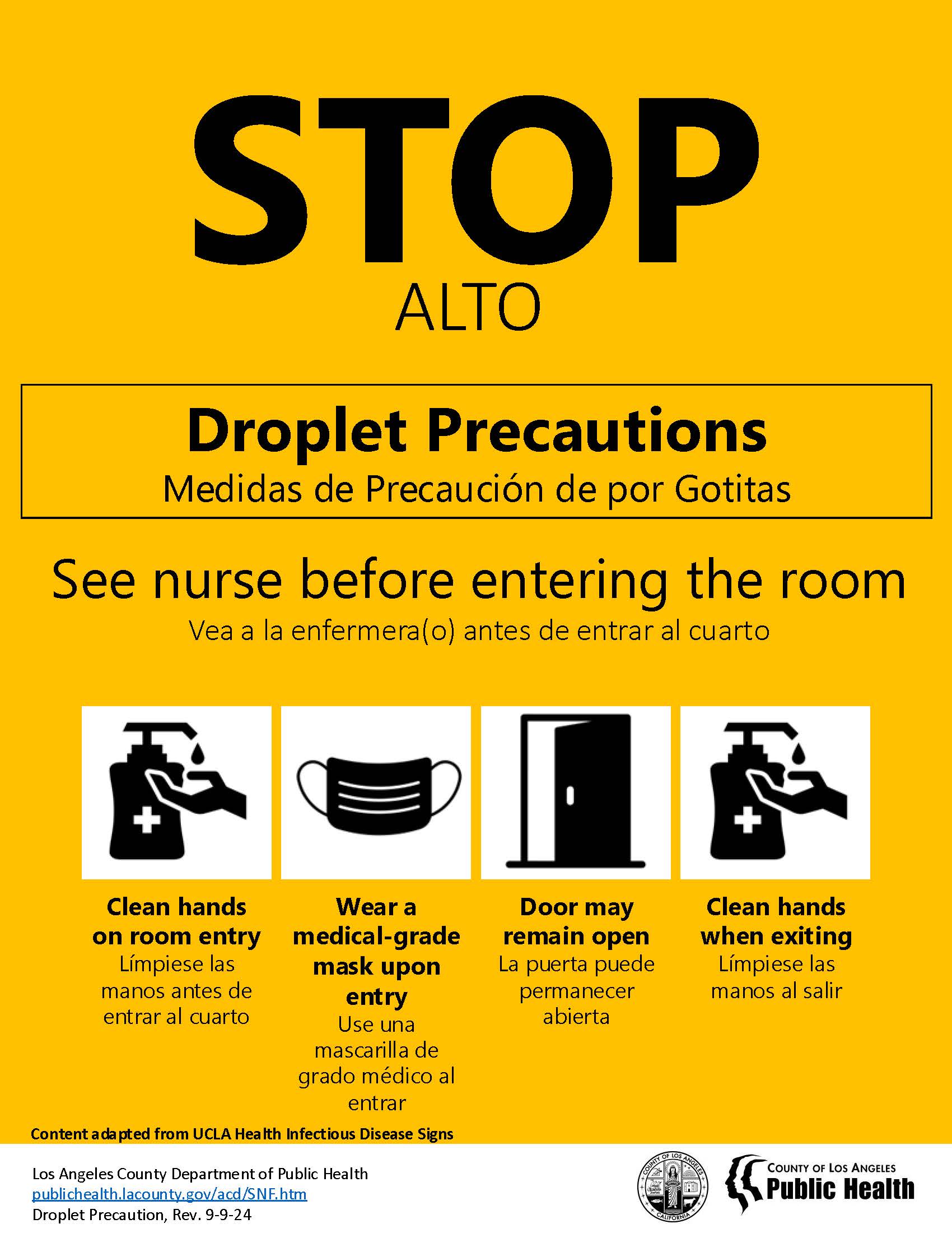 Droplet Precautions