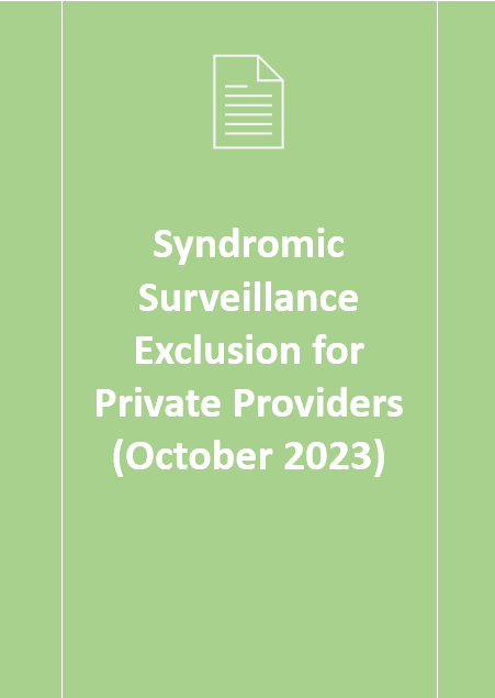Syndromic Surveillance Exclusion for Providers