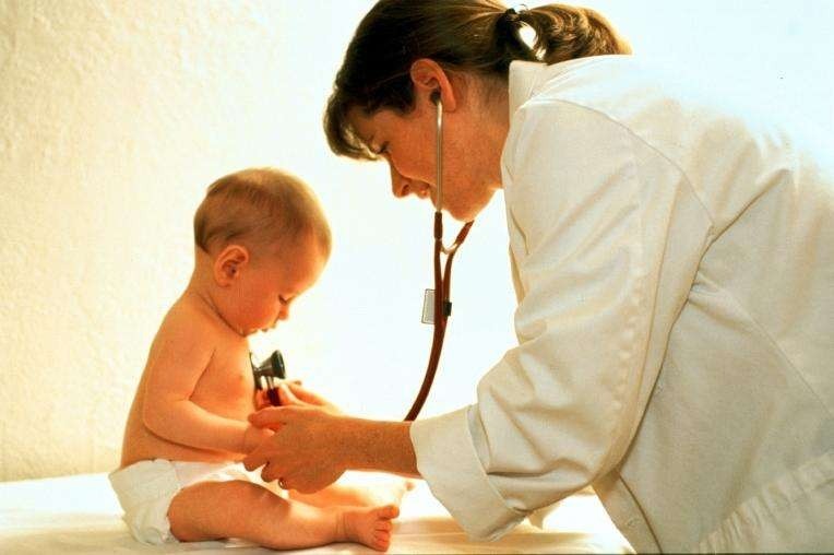 baby having checkup