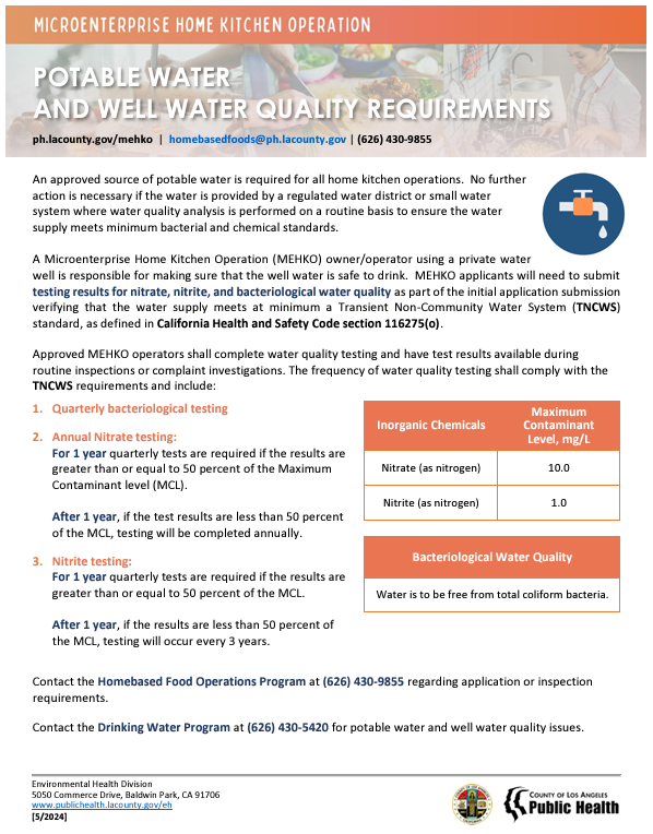 Potable Water & Well Water Quality
