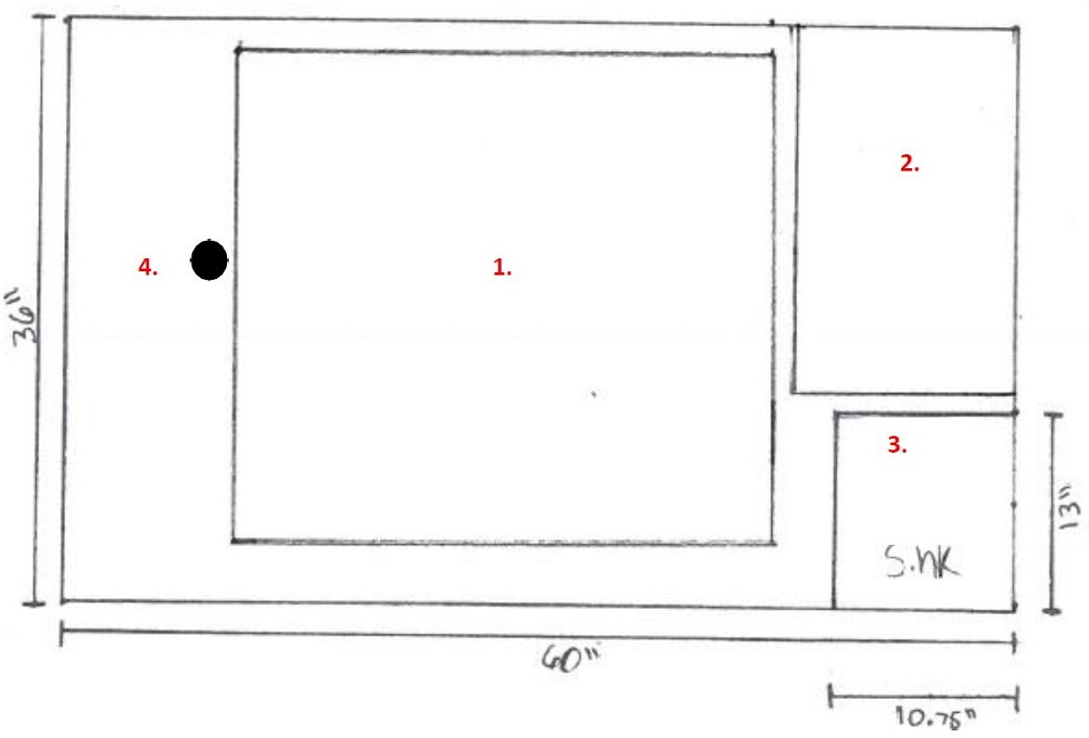 Example diagram of top side view of CMFO