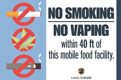 Large mobile food facilities Smoke-Free Sign