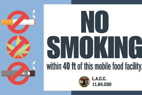 Small mobile food facilities Smoke-Free Sign