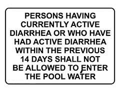 Diarrhea Notice Sign