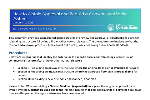 Guidelines for obtaining approval for Rebuilding conventional septic systems