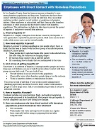 Hepatitis A Frequently Asked Questions for Employees with Direct Contact to Homeless Populations