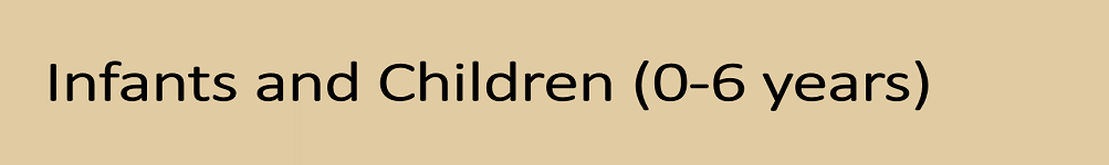 Infants and Children 0 to 6 years