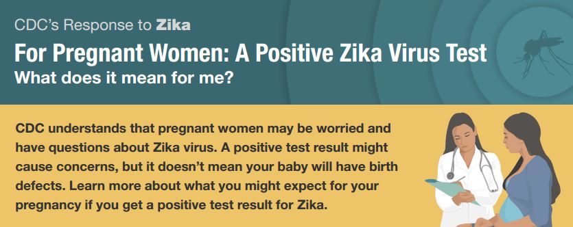 Positive Zika virus test result for pregnant women