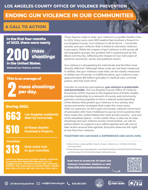 Thumbnail preview of Ending Gun Violence in Our Communities: A Call to Action Flyer