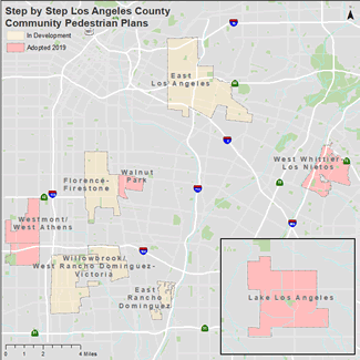 Map of Pedestrian Plan Communities