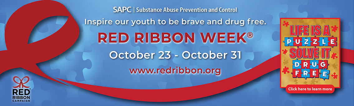 Red ribbon week banner