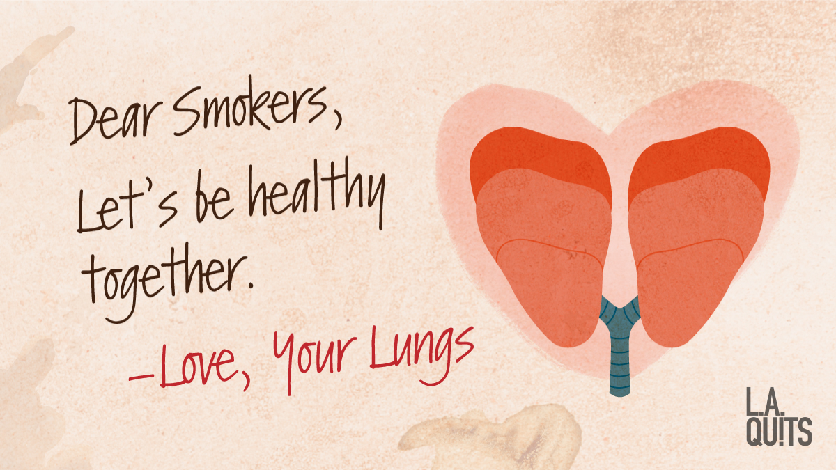 Promotional image for the Love Your Lungs Campaign, that reads: